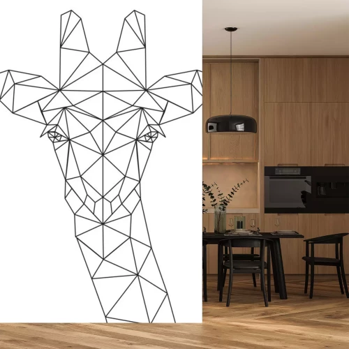 Sticker  Silhouette polygonale décorative de girafe.