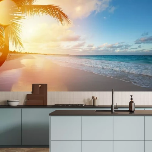 Papier peint  Vue d'une plage tropicale au paradis