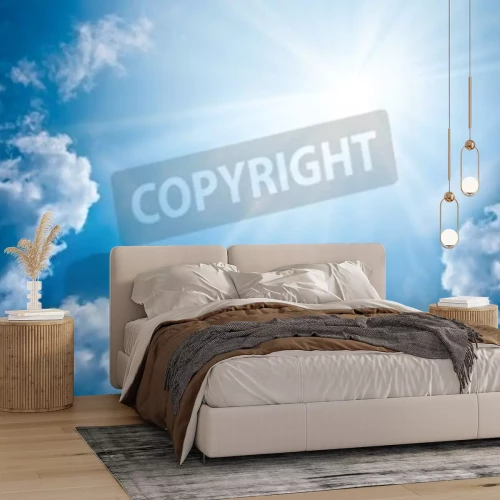 Papier peint  Ciel avec des rayons de soleil épars