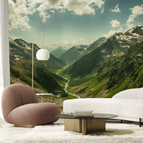 Papier peint  Un majestueux sommet enneigé