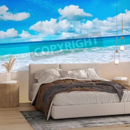 Papier peint  Plage et petites vagues