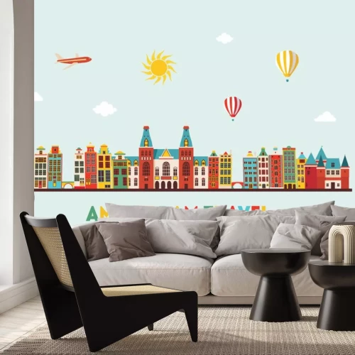 Sticker  Horizon d'Amsterdam. Illustration vectorielle