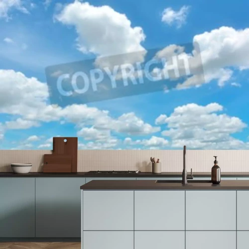 Papier peint  Nuages blancs et ciel bleu