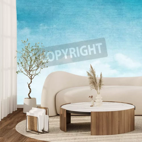 Papier peint  Ciel bleu pastel