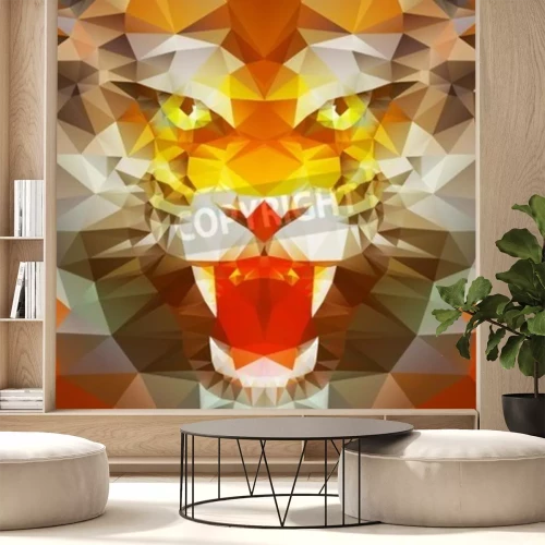 Papier peint  Tigre 3D coloré