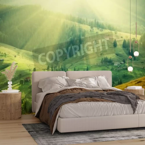 Papier peint  Lever de soleil en style rétro