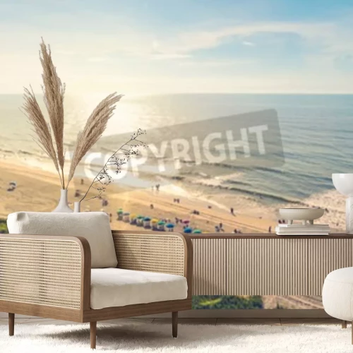 Papier peint  Plage pleine de touristes