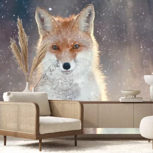 Papier peint  Portrait d'un renard en hiver