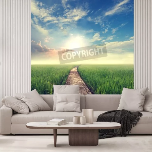 Papier peint  Ciel au-dessus d'une route claire