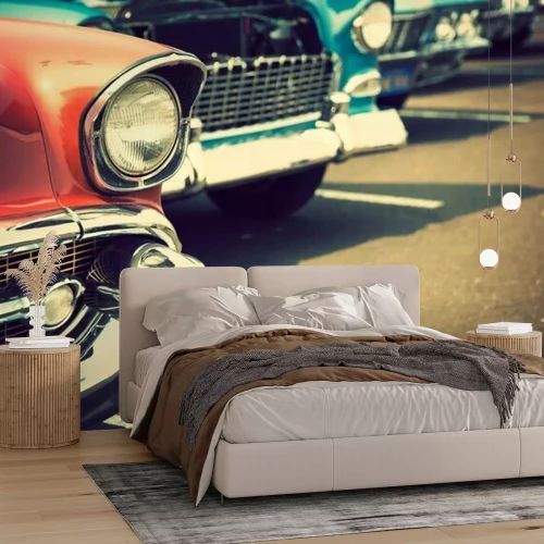 Papier peint  Voitures classiques dans une rangée