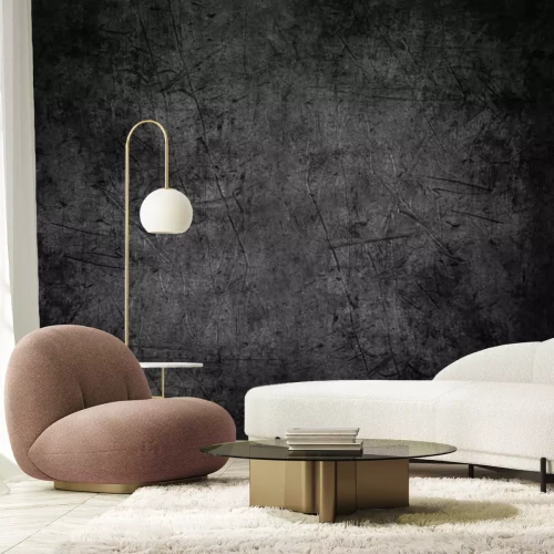 Papier peint  Mur en béton noir rayé