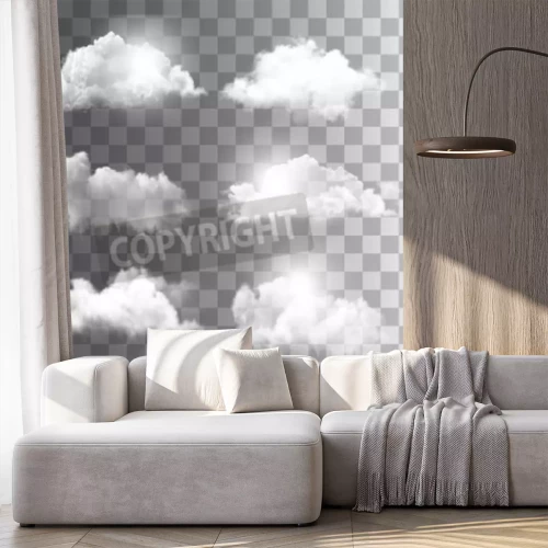 Papier peint  Nuages sur fond transparent - ce motif ne correspond pas a la categorie