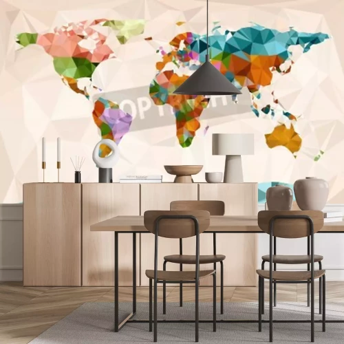 Papier peint  Mondiale, carte, vecteur, géométrique, conception