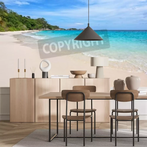 Papier peint  Sable blanc et mer turquoise