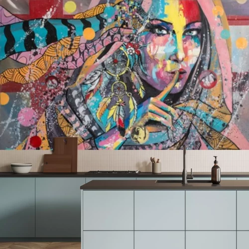 Papier peint  Indienne version pastel