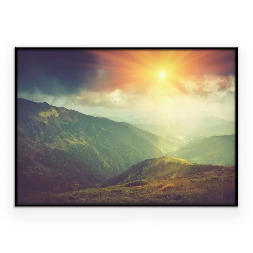 Poster  Un lever de soleil pittoresque sur les sommets des montagnes