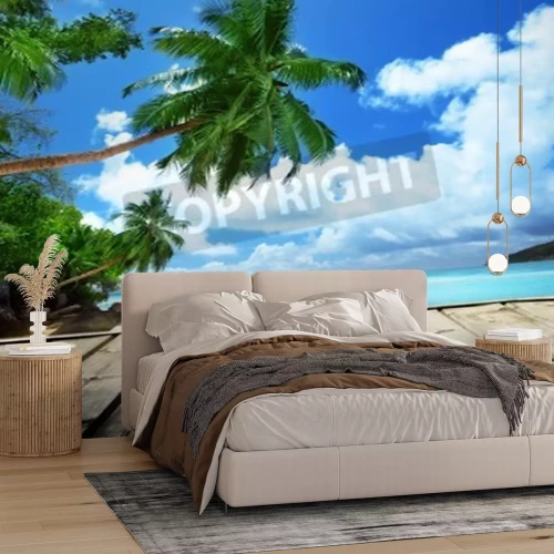 Papier peint  Terrasse en bois et les tropiques