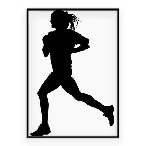 Poster  Coureur en noir et blanc
