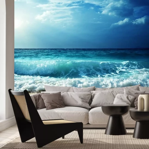 Papier peint  Plage et vagues en 3D aux Seychelles