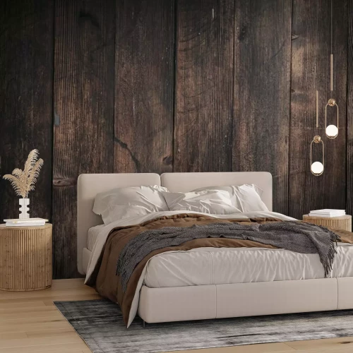 Papier peint  Vieux parquet foncé