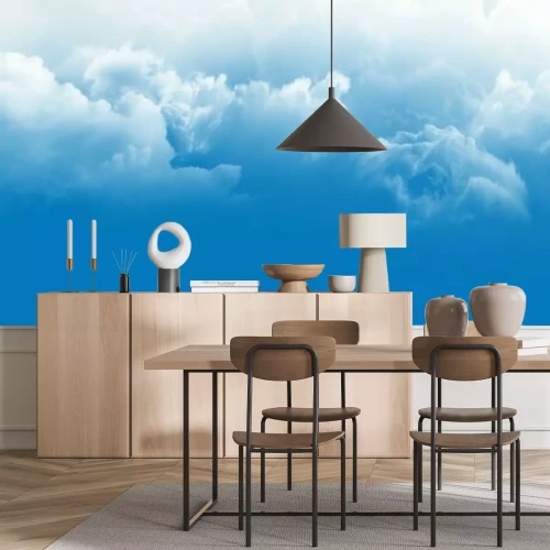 Papier peint  Nuages blancs sur ciel bleu