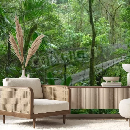 Papier peint  Pont à travers la jungle