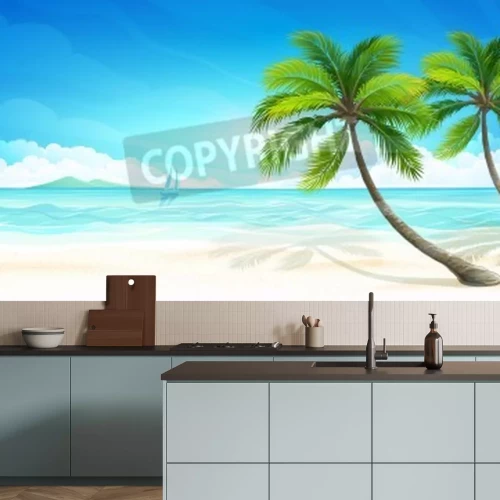 Papier peint  Graphique plage tropicale