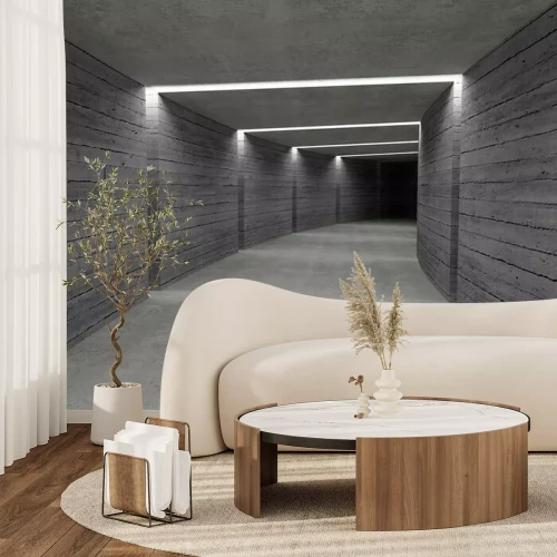 Papier peint  Tunnel en béton brut