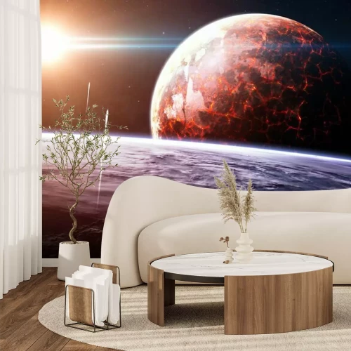 Papier peint  Soleil et deux planètes