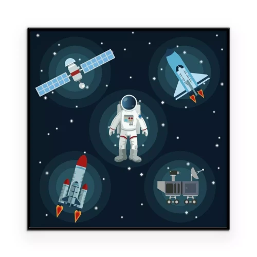 Poster  Dessins de motifs cosmiques sur fond d'étoiles