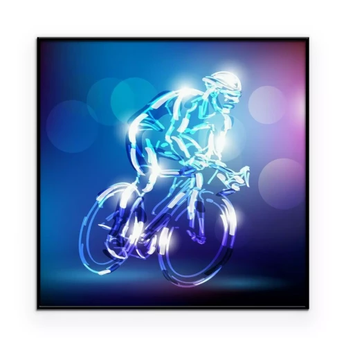 Poster  Graphique de cycliste violet et bleu