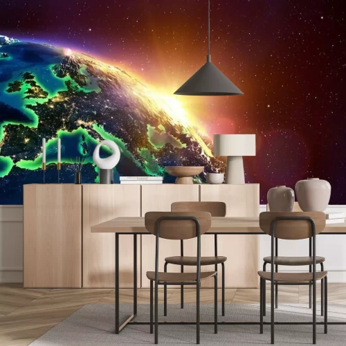 Papier peint  L'Europe vue de Espace