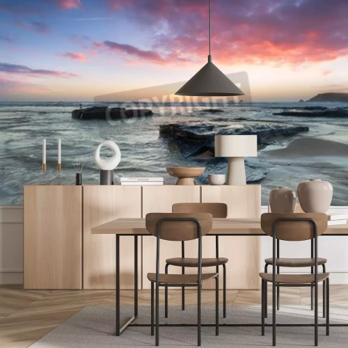 Papier peint  Coucher de soleil sur la côte de Cornouailles