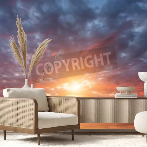 Papier peint  Ciel sur un horizon ensoleillé