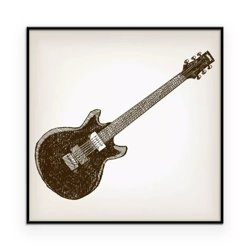 Poster  Illustration humoristique d'une guitare