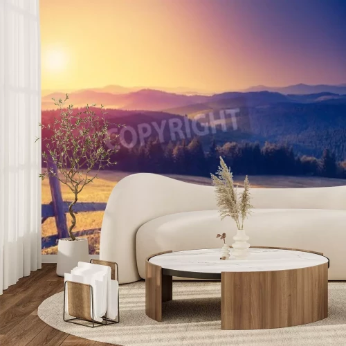 Papier peint  Lever de soleil dans le style vintage