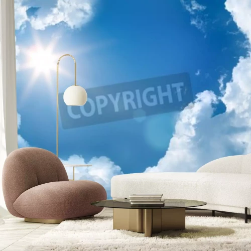 Papier peint  Ciel et soleil en 3D