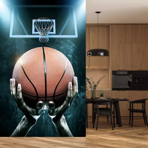Papier peint  Basketteur devant le panier