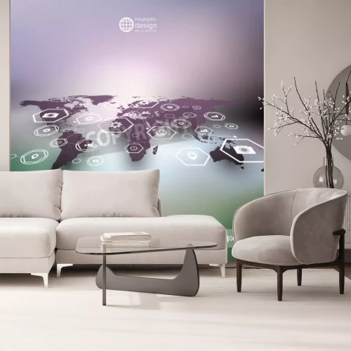 Papier peint  Violet, mondiale, carte, perspective, flou, infographic, vecteur, modèle ...