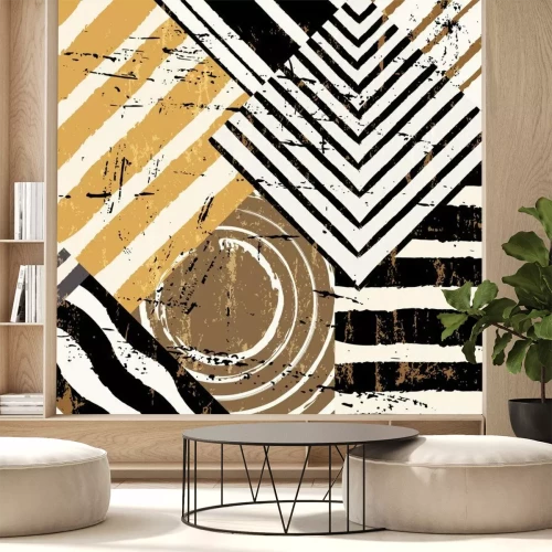 Papier peint  Mosaique rétro rayée