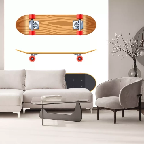 Sticker  Skateboard vu de trois côtés