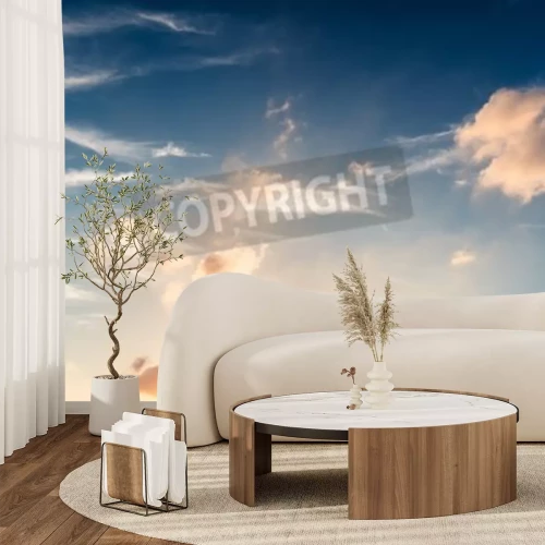 Papier peint  Ciel avec soleil couchant