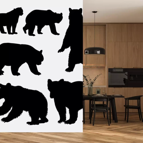 Sticker  Silhouette d'animal sauvage d'ours 6. Bonne utilisation pour le symbole, le logo, l'icône de Web, la mascotte, le signe, l'autocollant, ou n'importe quelle conception que vous voulez. Facile à utilise