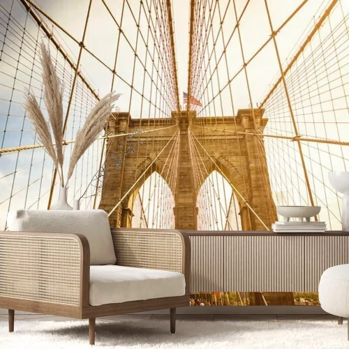 Papier peint  Pont de Brooklyn sous les rayons du soleil
