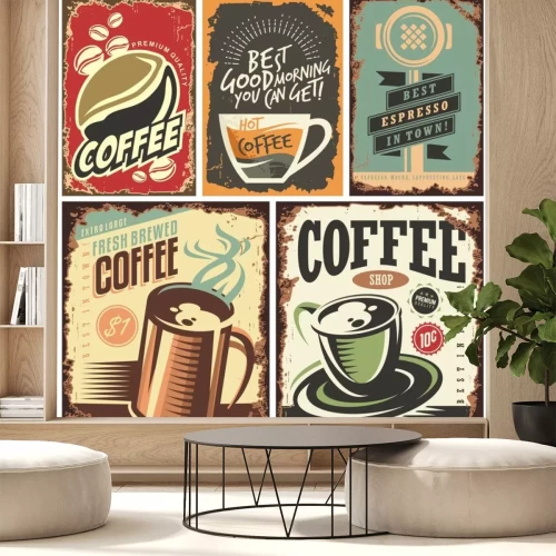 Sticker  Tasses à café sur des graphismes rétro