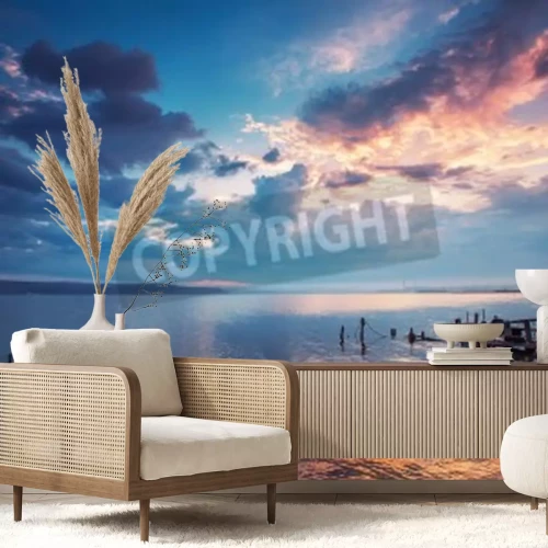 Papier peint  Paysage ciel au-dessus d'un lac