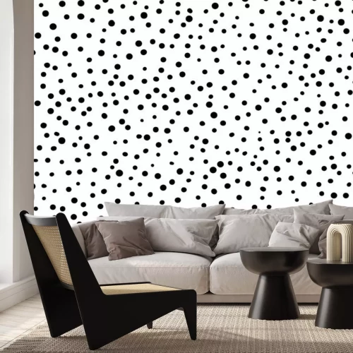 Papier peint  Points noirs sur fond blanc