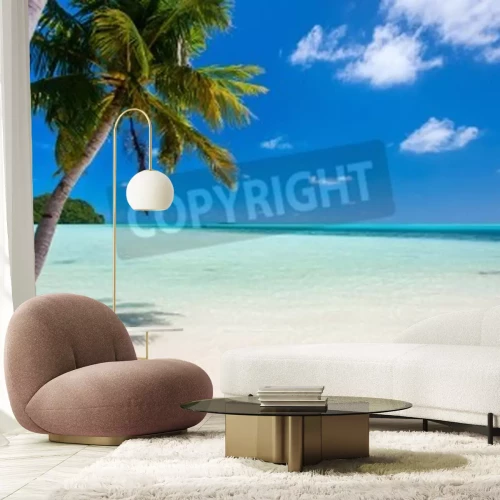 Papier peint  Plage sable blanc