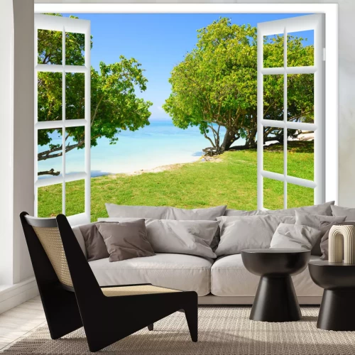 Papier peint  Des arbres sur une belle plage