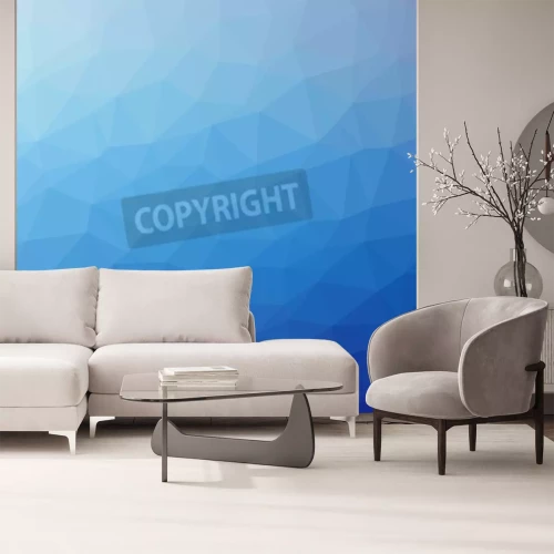 Papier peint  Mosaique 3D bleue